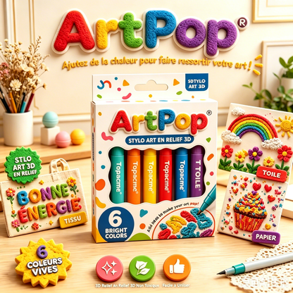 🎨✨ Feutres gonflants 3D | Dessins en relief pour loisirs créatifs 🌈