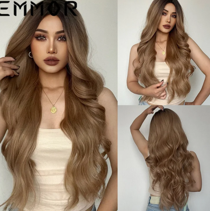 Magnifique perruque aux cheveux longs et bouclés