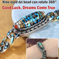 Turquoise Six-character Mantra Nine-eyed Dzi Bead Bracelet