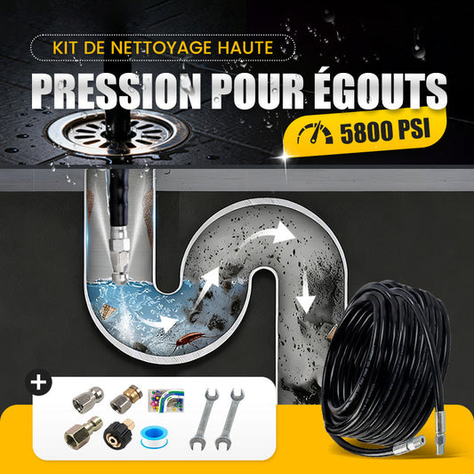 🚿 Kit de Nettoyage Haute Pression 5800 PSI pour Égouts - Buse Rotative et Flexible Renforcé pour Déboucher les Canalisations 🛠️✨