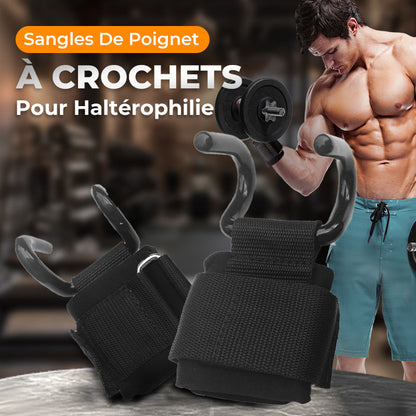 🔥Sangles de Poignet Robustes à Crochets pour Haltérophilie🔥