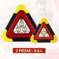 2-EN-1 Lampe de Signalisation d'Urgence Solaire Triangulaire pour le Bord de Route