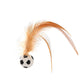 🎉Balle rebondissante interactive pour chat avec des plumes