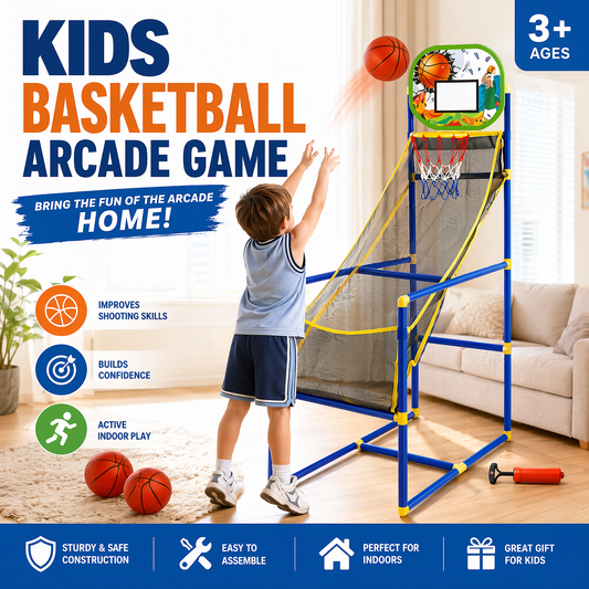 🏀Jeu d'arcade de basket-ball d'intérieur pour enfants avec 2 ballons
