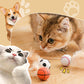 🎉Balle rebondissante interactive pour chat avec des plumes