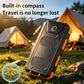 Batterie externe solaire portable, chargeur solaire avec double lampe de poche LED, batterie externe pour voyages et camping