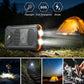 Batterie externe solaire portable, chargeur solaire avec double lampe de poche LED, batterie externe pour voyages et camping