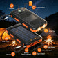 Batterie externe solaire portable, chargeur solaire avec double lampe de poche LED, batterie externe pour voyages et camping