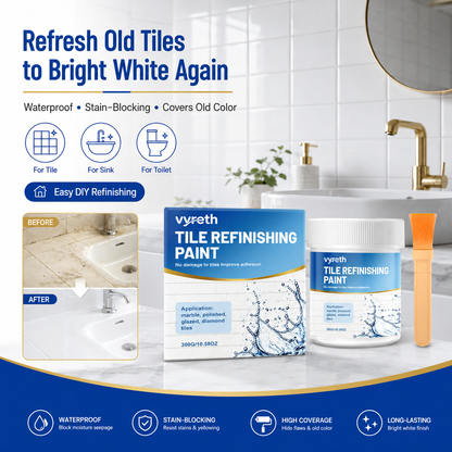 Peinture de rénovation blanche pour carrelage – Revêtement imperméable et anti-taches à appliquer soi-même sur les carreaux, les éviers et les toilettes