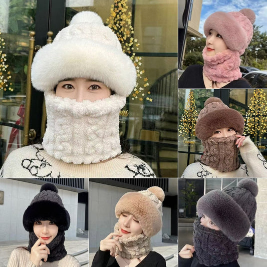 ❄️Winter-Specials❄️Women's Winter Warm Windproof Plush Scarf Hat