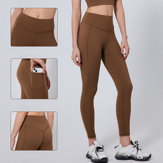 Leggings de sport gainants taille haute avec poches latérales