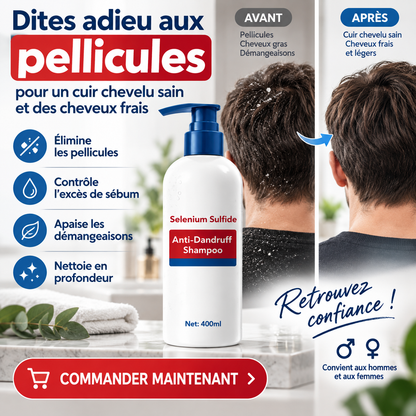 Shampoing anti-pelliculaire et régulateur de sébum au sulfure de sélénium