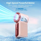❄️Mini ventilateur portable avec affichage LED 👍 Ventilateur de poche turbo 5 vitesses ✨ Rechargeable par USB, refroidissement rapide idéal pour les voyages et le maquillage