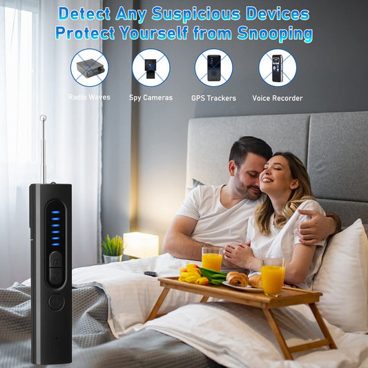 ✨ Détecteur de Caméras Cachées - 6 Niveaux de Sensibilité RF, Portée 10m, Protection de la Vie Privée 📡🛡️