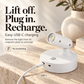 White rechargeable wall light with a USB-C cable connected to its base