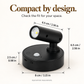 Wall light size guide with an 8 cm base and a 6.5 cm lamp head
