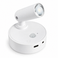 White rechargeable magnetic wall light on a white background