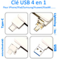 🔥Clé USB d'extension multifonctionnelle 4 en 1 pour téléphones portables de grande capacité