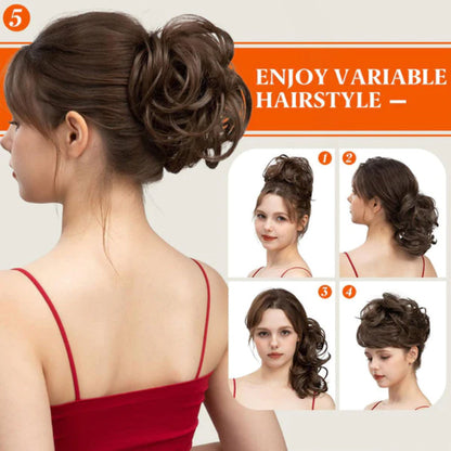 💇♀️ PROMO FLASH : 50% DE RÉDUCTION ! Postiche Chignon Flou Volumineux avec Peigne à Pinces pour Cheveux – Fibre Thermorésistante 160°C, Fixation Ultra-Stable for un Look Salon en 30 Secondes ✨