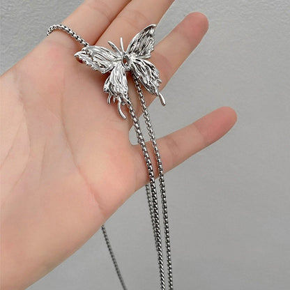 Adjustable Butterfly Tassel Choker for Women