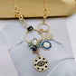 Evil Eye Paperclip Necklace for Women