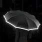 🌧️ 2 ACHETÉS = 1 OFFERT – Parapluie de sécurité réfléchissant, compact avec boucle à anneau pour un transport facile, idéal pour les trajets domicile-travail
