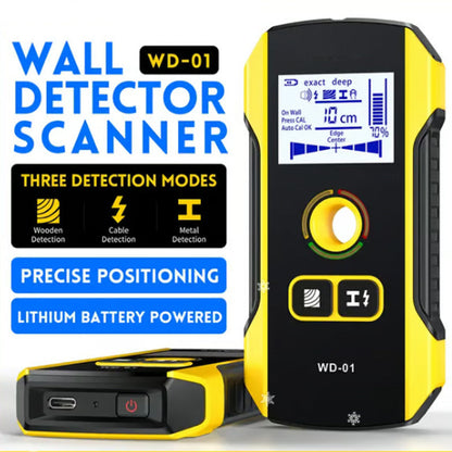 ✨Scanner mural et détecteur de montants 6 en 1 - Détecteur de bois/métal rechargeable Type-C avec écran LCD pour les travaux de bricolage à domicile