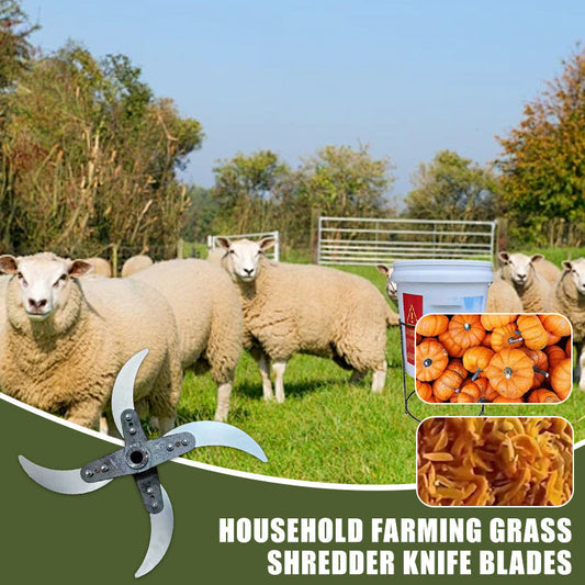 🔪 Lame de coupe 4 lames pour déchiqueteuse d’herbe – Diamètre ajustable (25-26 cm), acier anti-rouille, installation universelle ! 🌿🚜