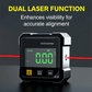 Magnetic Digital Angle Finder with Dual Laser Rechargeable 360° Gauge for Woodworking Construction Machinery Absolute & Relative Modes Clear Display Simple Controls