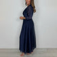 Robe plissée à col en V pour femme