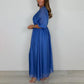 Robe plissée à col en V pour femme