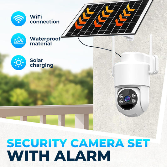 Caméra de sécurité sans fil à énergie solaire avec alarme