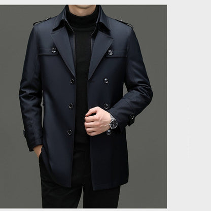 🔥50% de réduction🔥Trench-coat mi-long pour homme avec doublure amovible