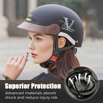 🛡️Casque Moto Léger Anti-Choc - Ventilation Optimisée et Visière Antibrume, Certifié CE 🏍️