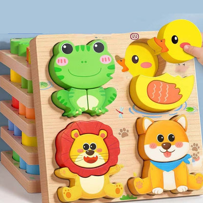 Puzzle 3D éducatif en bois