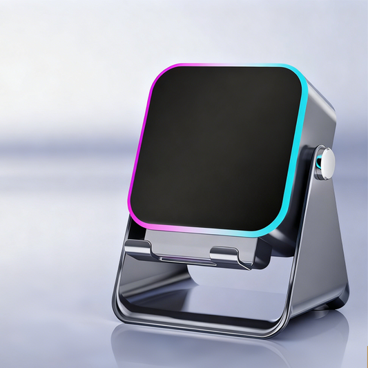 🔥VENTE LIMITÉE 50 % DE RÉDUCTION🔥🎵 Enceinte 5-en-1 avec support téléphone – Son par induction, recharge et lumière d’ambiance, tout en un !