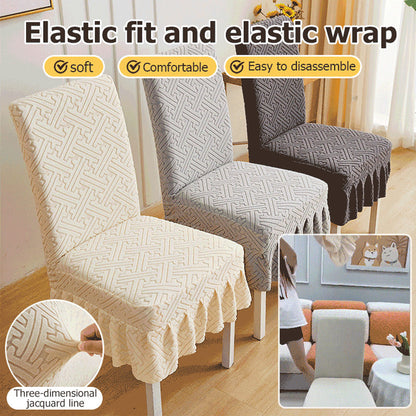🌸 Housses de chaise en jacquard – Style bohème avec coussin intégré, protection anti-usure et antidérapante pour un renouveau instantané