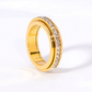 💍BAGUE ROTATIVE TITANE - Zircone Cristal & Design Anti-Stress, Ajustable et Léger, Cadeau Élégant pour Lui/Elle