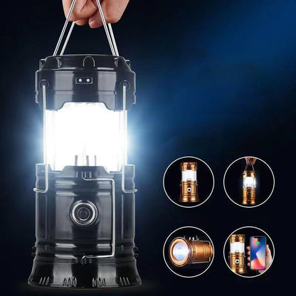 💐50% DE RÉDUCTION ! Lampe de camping rétractable à énergie solaire – Charge Solaire + USB, Étanche IP65, Lumière Multimode 🏕️☀️【Offre Limitée】