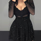 Robe de soirée scintillante Nuit étoilée avec corsage en dentelle