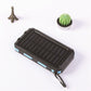Batterie externe solaire portable, chargeur solaire avec double lampe de poche LED, batterie externe pour voyages et camping