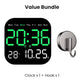 ⏰Design Épuré pour Intérieur Moderne | Réveil Digital avec Calendrier | Idéal pour Bureau