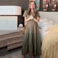 👗Robes longues décontractées à manches courtes et à col en V pour femmes