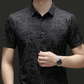Chemise à col et manches courtes pour homme, au motif géométrique abstrait chic