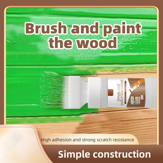 🖌️ PROMO LIMITÉE 50% DE RÉDUCTION ! ✨ Pinceau 2-en-1 Bois – 6 Couleurs, À Base d'Eau 🏡