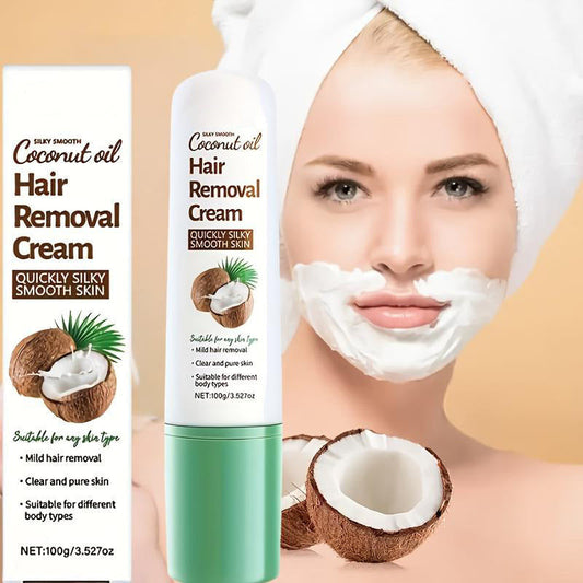 Crème dépilatoire douce à l'huile de coco