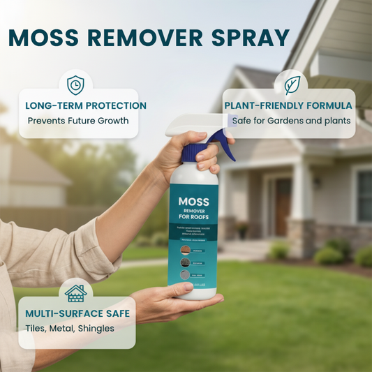 🌧️Spray nettoyant multi-surfaces contre la mousse et les algues sur les toitures