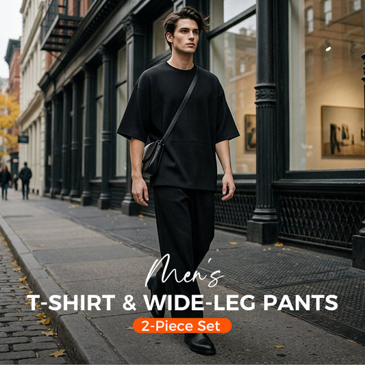 👔Ensemble 2 pièces pour homme : t-shirt et pantalon à jambes larges