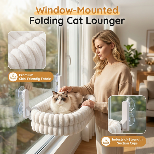 🐱 PROMO FLASH : 50% DE RÉDUCTION ! Hamac de Fenêtre Pliable pour Chat – Ventouses Industrielles Jusqu'à 18 kg, Tissu Ultra-Doux & Housse Déhoussable Lavable for un Repos Panoramique en Toute Sécurité ✨