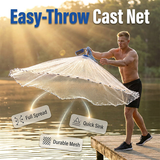 🎣 50% DE RÉDUCTION! 🐟 Épervier de Pêche Facile à Lancer – Nylon monofilament, maillage résistant & coulissage rapide – 300/360 cm – Idéal pour eau douce et mer 🌊